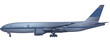 blue airplane isolated on white