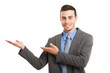 Man showing something