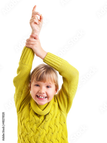 Photo: Girl raising hand Girl raising hand