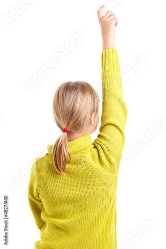Photo: Girl raising hand Girl raising hand