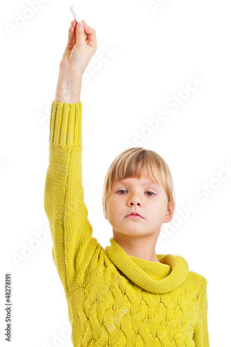 Photo: Girl raising hand Girl raising hand