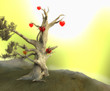 Árbol con corazones