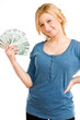 teenage girl with cash