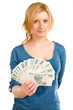 teenage girl with money