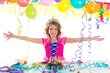 child kid crown princess in birthday party