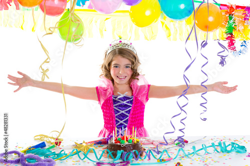 Photo: child kid crown princess in birthday party child kid crown princess in birthday party