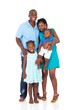 happy african american family full length portrait