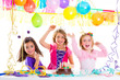 children kid in birthday party dancing happy laughing