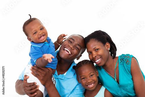 Photo: happy african family isolated on white happy african family isolated on white