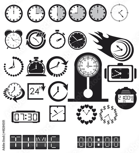 Vector: Clocks, time icons set. Vector EPS8 Clocks, time icons set. Vector EPS8