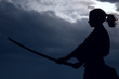 Samurai - Samurai with katana.Silhouette.