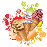 Different fruit sorbet
