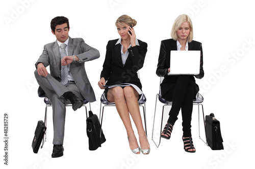 Photo: In the waiting room before an interview. In the waiting room before an interview.