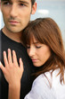 Embracing couple