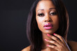 Photo: young african american woman face closeup portrait young african american woman face closeup portrait