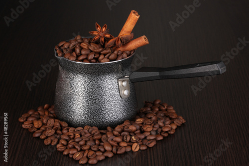 Photo: Coffee maker on brown table Coffee maker on brown table