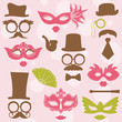Vector: Retro Party set - Glasses, hats, lips, mustaches, masks Retro Party set - Glasses, hats, lips, mustaches, masks