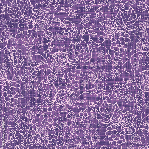 Vector: Vector lace grape vines seamless pattern background with hand Vector lace grape vines seamless pattern background with hand
