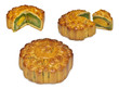 Traditional vietnamese cake with egg filling on white