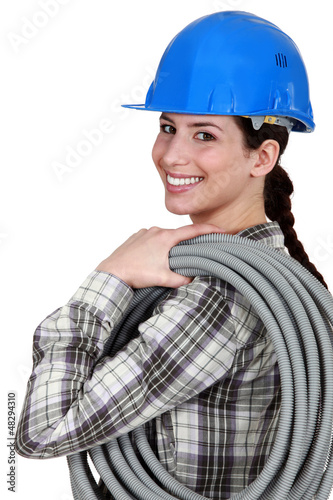 Photo: Female electrician Female electrician