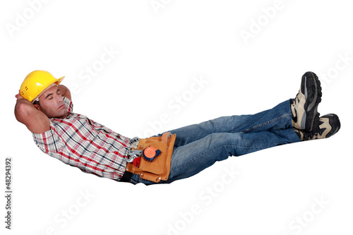 Photo: Builder sleeping Builder sleeping