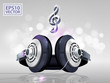 Vector: Headphones isolated on shiny background Headphones isolated on shiny background