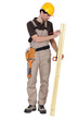 Carpenter marking wood