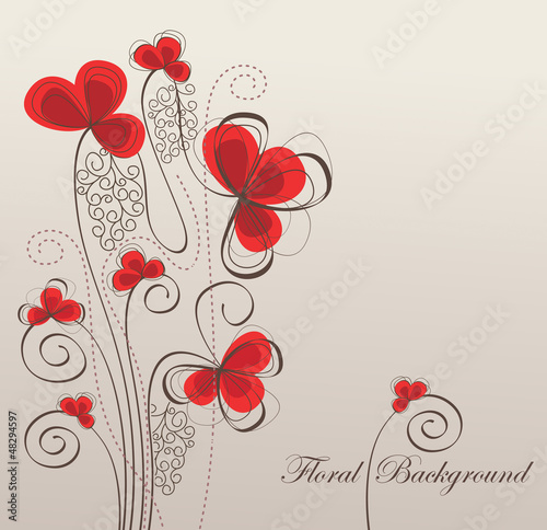 Vector: Retro floral background, vector illustration Retro floral background, vector illustration