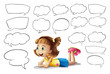 A smiling girl and speech bubbles