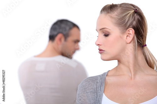 Photo: Couple mad at each other. Couple mad at each other.