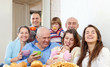 Portrait of large multigeneration family