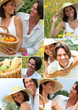 Summery couple in a meadow montage