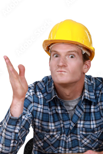 Photo: Tradesman looking ready to hit somebody Tradesman looking ready to hit somebody