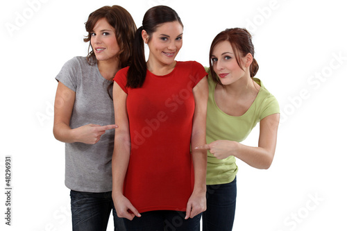 Photo: Women showing off their friend's new figure Women showing off their friend's new figure