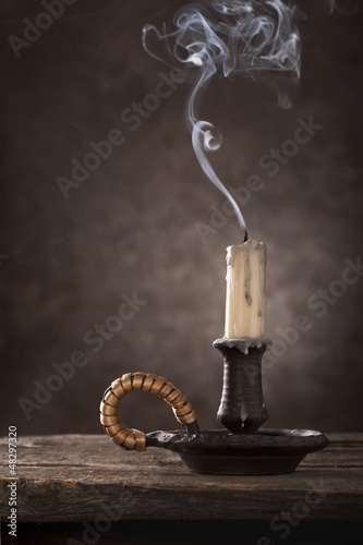 Photo: candle with smoke candle with smoke
