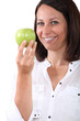 Woman holding an apple