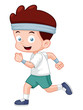 Vector: illustration of Cartoon boy jogging illustration of Cartoon boy jogging
