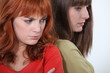 two girlfriends having a quarrel