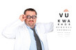 Silly optician with an eyechart