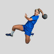 Photo: Handballerin beim Torwurf Handballerin beim Torwurf