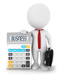 3d white people business calculator