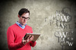 Young man with tablet