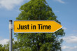 Pfeil mit Baum JUST IN TIME