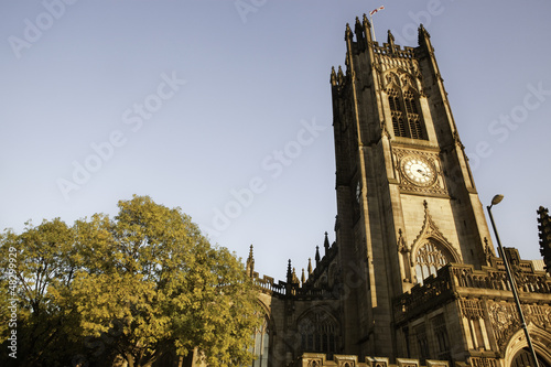 Photo: Manchester Medieval cathedral in the fall, England, UK Manchester Medieval cathedral in the fall, England, UK