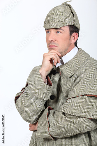 Photo: Man in Sherlock Holmes outfit Man in Sherlock Holmes outfit
