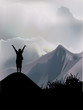ingle woman in high mountains