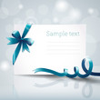 Vector: Greeting card with ribbon and bow Greeting card with ribbon and bow
