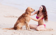 woman with a dog