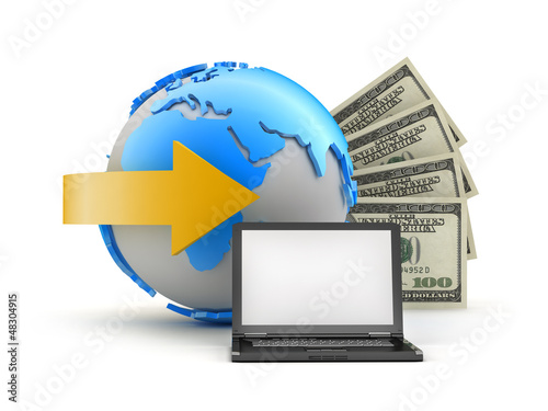 Illustration: Online transactions - concept illustration Online transactions - concept illustration
