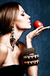woman and apple